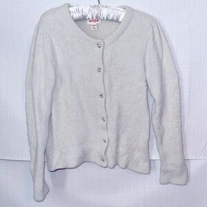 CAT & JACK Off White/Cream Colored Button Sweater Girls Size S (6/6X)